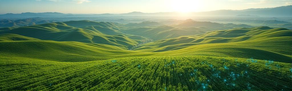 Campi agricoli italiani visti dall'alto con overlay di dati AI